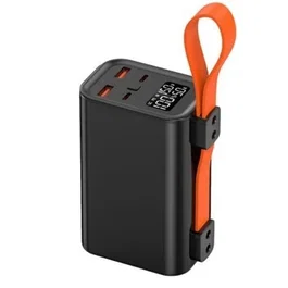 Leotec LEPOW100W30K - PowerBank Batería Externa 30000mAh 100W PD, 4 Puertos (2 USB-C + 2 USB-A) para Portátiles, con Pantalla LCD y Cable Incluido